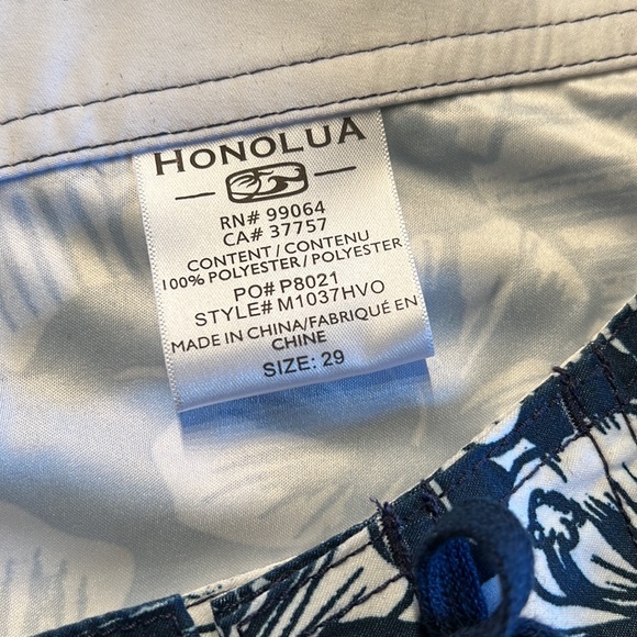 Honolua Hawaii Surf co board shorts. Mens 29. NWOT. Hibiscus Volcano - Picture 6 of 6